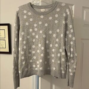 Size XL Gray Polka Dot Crewneck Sweater - A New Day